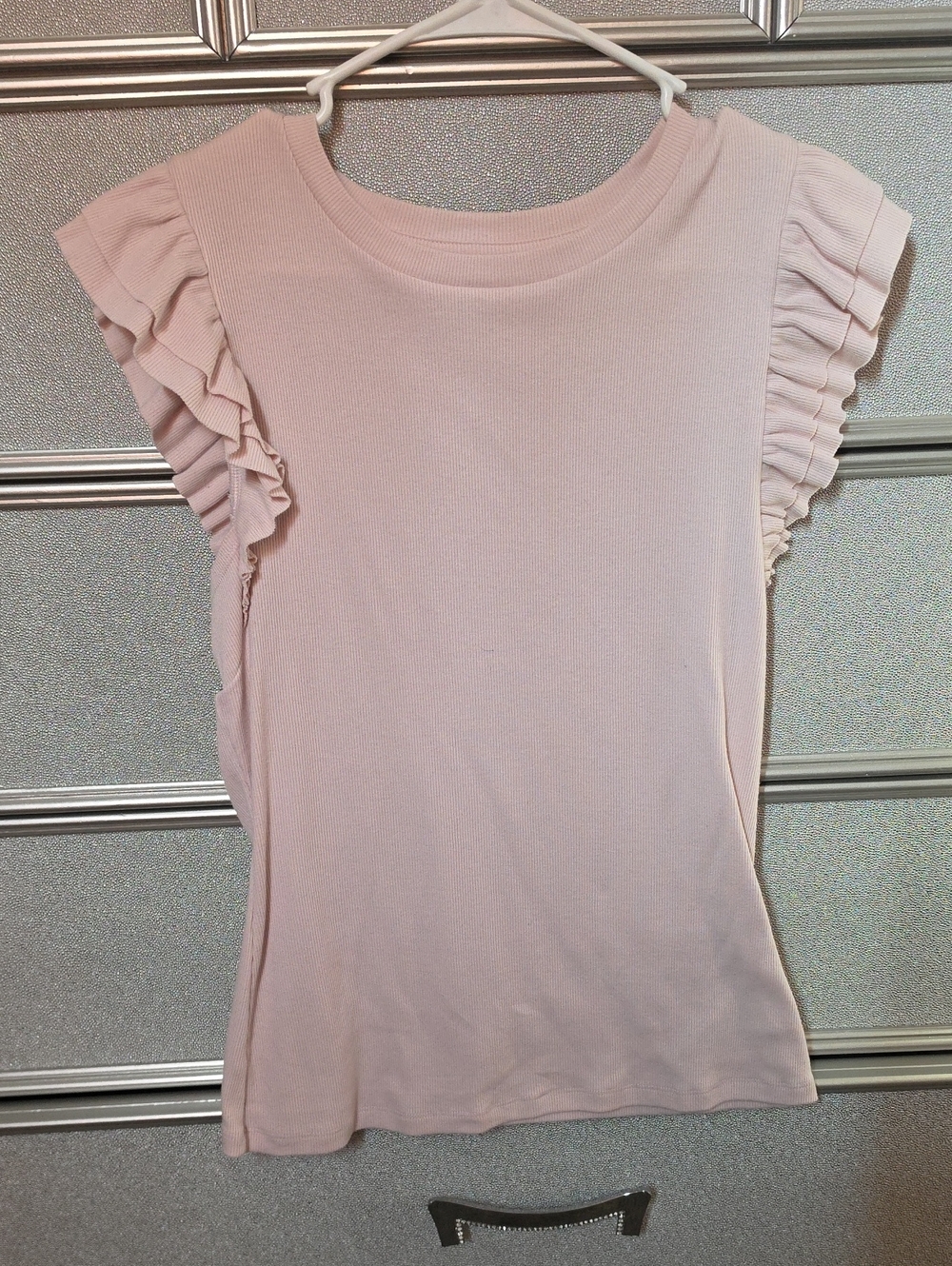 Gap Sleeveless Ruffle Shoulder Top - Light Pink